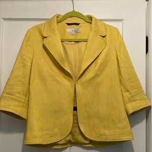 Boden Womens Yellow Blazer Jacket 3/4 Sleeve Sz 10